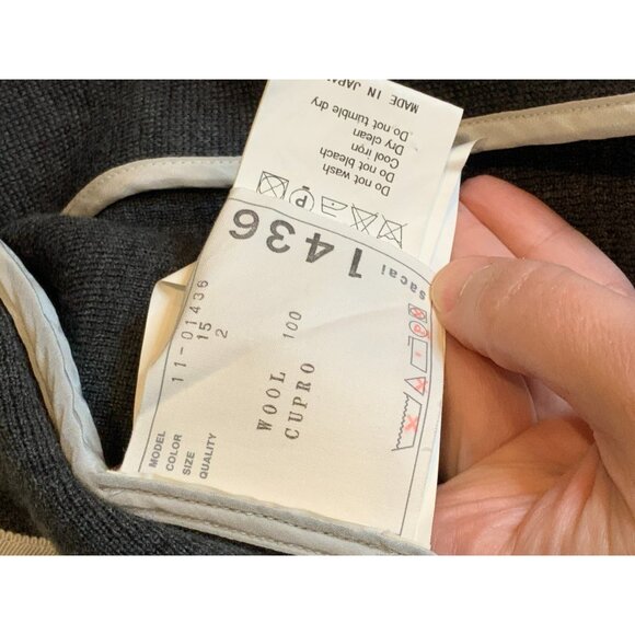 Sacai Gray 100% Wool Double Breasted Blazer W/ White Trim, Size 2 - Picture 9 of 10